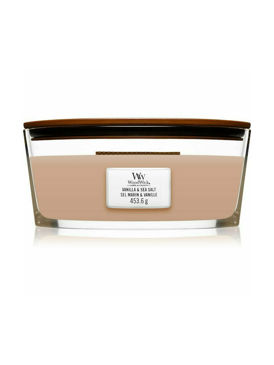 WoodWick Αρωματικό Κερί σε Βάζο με Άρωμα Vanilla & Sea Salt Ροζ 453.6gr