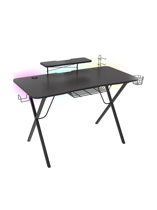 Γραφείο Gaming Genesis Ξύλινο Holm 300 RGB με Μεταλλικά Πόδια, LED & USB θύρες 120x60x75εκ. NDS-1550