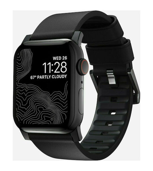 Nomad Active Strap Pro Λουράκι Δερμάτινο Μαύρο (Apple Watch 42/44/45mm)