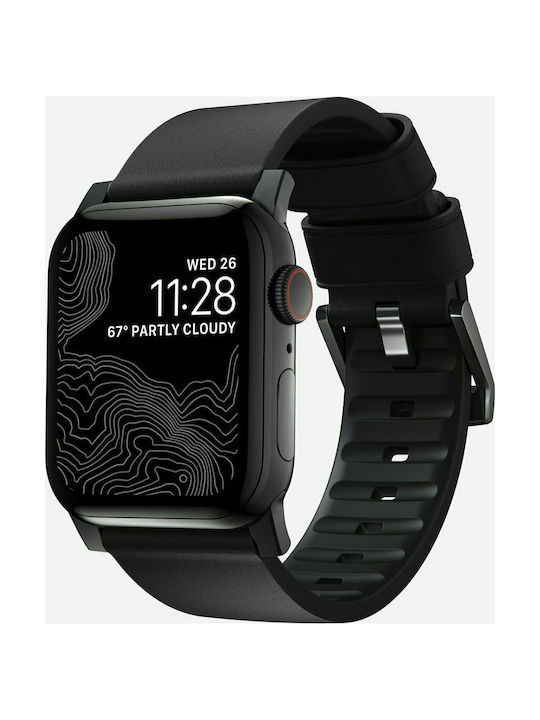 Nomad Active Strap Pro Λουράκι Δερμάτινο Μαύρο (Apple Watch 42/44/45mm)