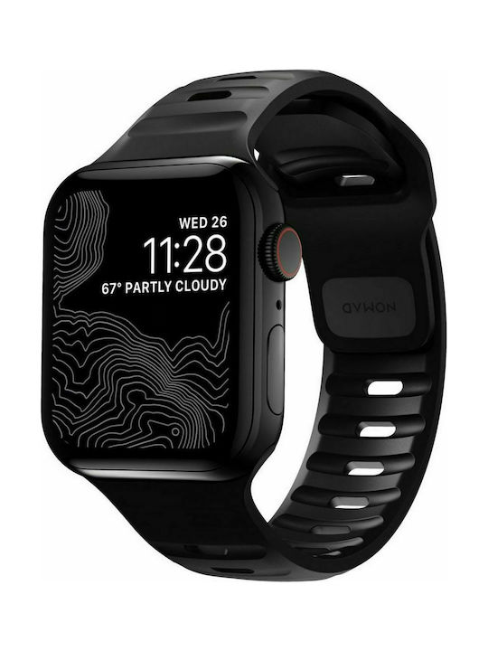 Nomad Sport Strap M/L Λουράκι Σιλικόνης με Pin Μαύρο (Apple (Apple Watch 42/44/45mm) NM1AM10000
