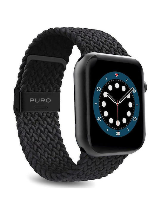 Puro Loop Nylon Λουράκι Υφασμάτινο Μαύρο (Apple Watch 38/40/41mm)