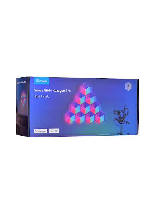 Govee Smart Διακοσμητικό Φωτιστικό Glide Hexa Pro LED RGBIC Hexagon 10τμχ H6066302