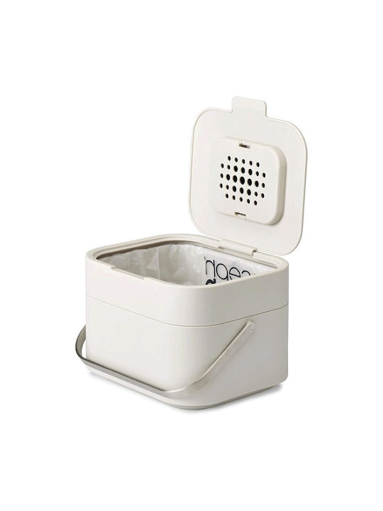 Compact Κάδος Απορριμμάτων από Ανοξείδωτο Ατσάλι Γκρι 4lt