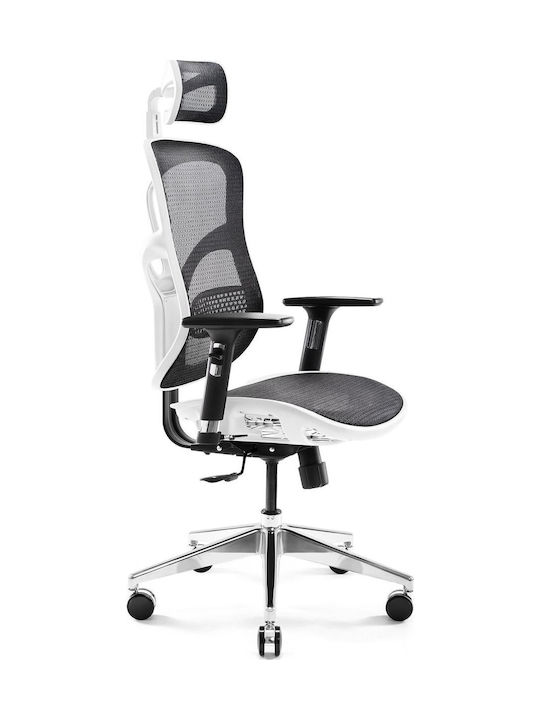 Καρέκλα Γραφείου με Ανάκλιση και Ρυθμιζόμενα Μπράτσα V-Basic Λευκό / Μαύρο Diablo