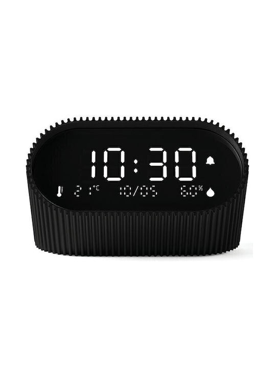 Lexon Ray Clock Επιτραπέζιο Ψηφιακό Ρολόι με Ξυπνητήρι Μαύρο LR155MN3