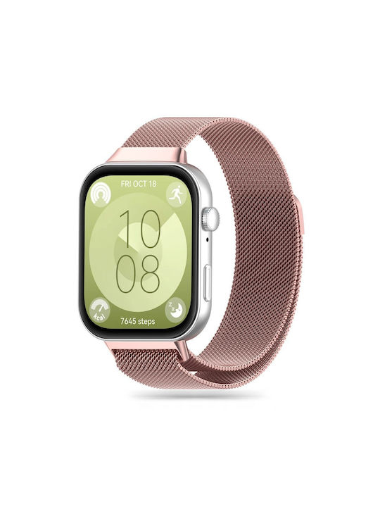 Tech-Protect MILANESEBAND Λουράκι Ανοξείδωτο Ατσάλι Ροζ Χρυσό (Huawei Watch Fit 3 / 4 / 4 Pro)