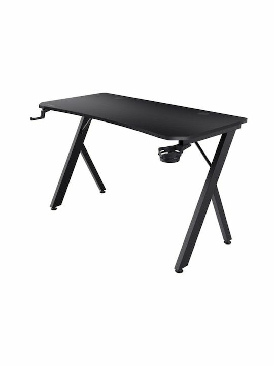 Γραφείο Gaming GXT700 Omnius Ξύλινο Μαύρο με Μεταλλικά Πόδια & USB θύρες 120x60x74εκ. 25420