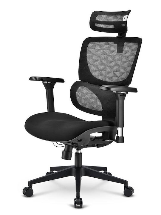 Καρέκλα Γραφείου με Ρυθμιζόμενα Μπράτσα Officepal Μαύρη Sharkoon