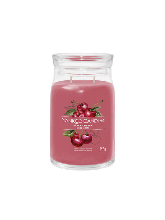 Yankee Candle Αρωματικό Κερί Black Cherry Signature σε Βάζο με Άρωμα Κεράσι Κόκκινο 567gr