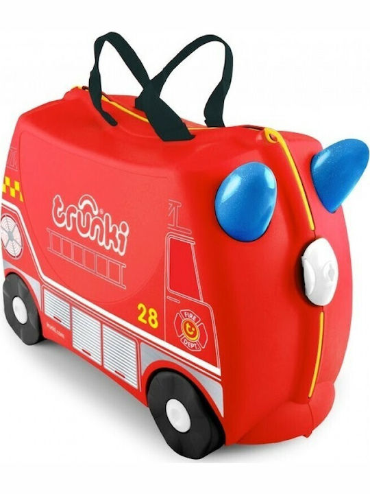 Trunki Frank the Fire Truck Παιδική Βαλίτσα Ταξιδίου Καμπίνας Σκληρή Κόκκινη με 4 Ρόδες Ύψους 31εκ. 0254-GB01
