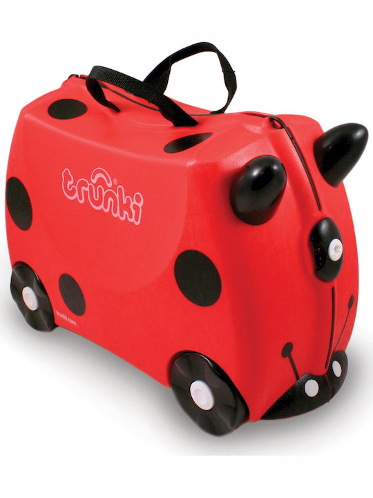 Trunki Ride-On Case Harley Ladybug Παιδική Βαλίτσα Ταξιδίου Καμπίνας Σκληρή Κόκκινη με 4 Ρόδες Ύψους 46εκ.