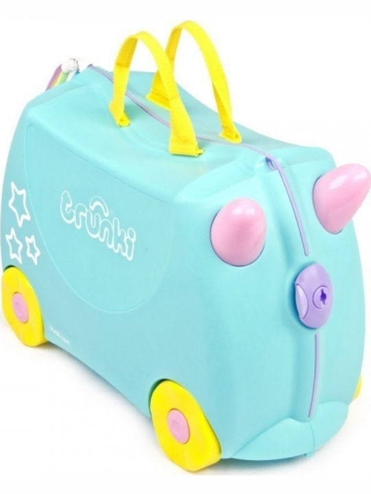 Trunki Una Unicorn Παιδική Βαλίτσα Ταξιδίου Καμπίνας Σκληρή Πράσινη με 4 Ρόδες Ύψους 31εκ.