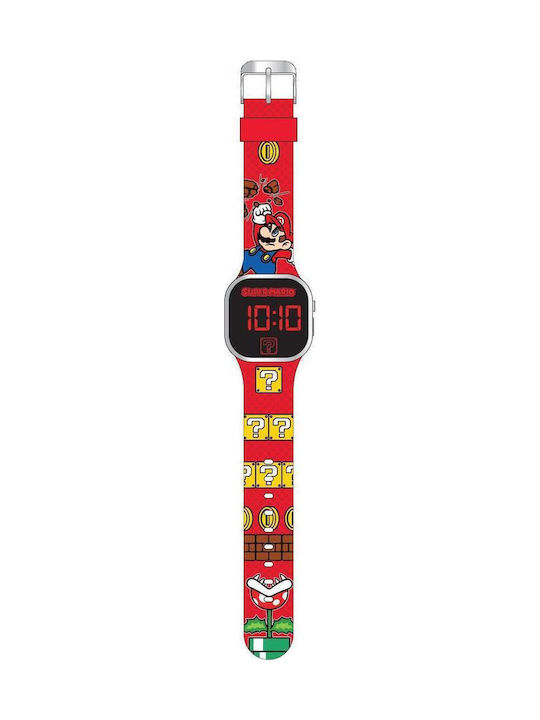 Kids Licensing Παιδικό Ψηφιακό Ρολόι 35mm Super Mario Κόκκινο ACCU230042