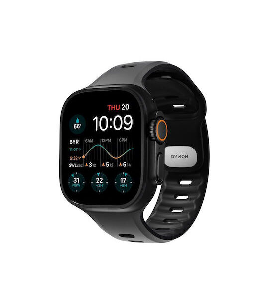 Nomad Λουράκι Σιλικόνης με Pin Μαύρο (Apple Watch 44/45/46mm/Ultra 49mm)