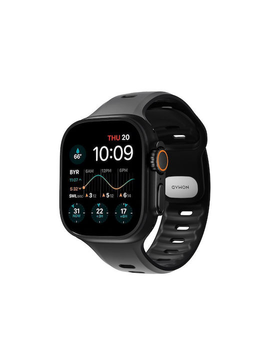 Nomad Λουράκι Σιλικόνης με Pin Μαύρο (Apple Watch 44/45/46mm/Ultra 49mm)