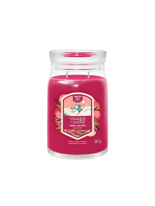 Yankee Candle Αρωματικό Κερί Signature σε Βάζο με Άρωμα Santa On Skis Yankee Candle Κόκκινο 567gr 2653153