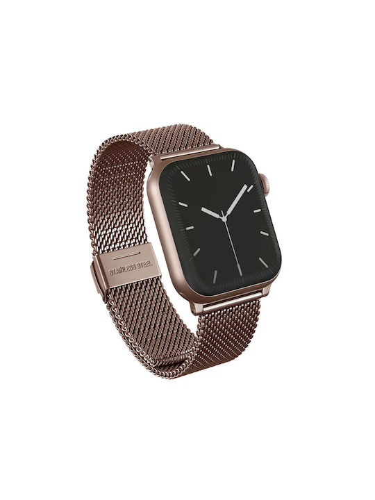 Burga Λουράκι Ανοξείδωτο Ατσάλι Ροζ Χρυσό (Apple Watch 4/5/6/7/8/9/10/11 - SE (1/2/3))