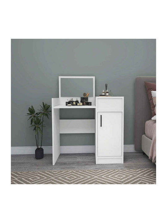 Τραπέζι Μακιγιάζ Καθρέφτη Τοίχου Λευκό 110x85.4x40cm