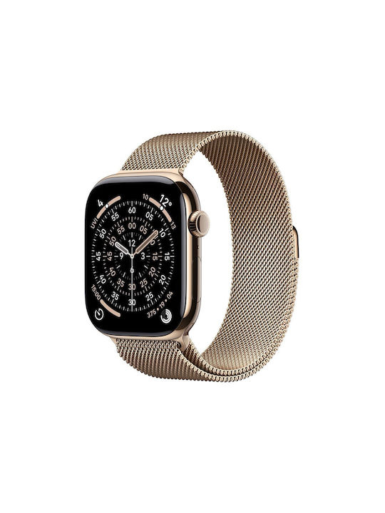 Burga Elegance Λουράκι Ανοξείδωτο Ατσάλι Χρυσό (Apple Watch 42/44 mm, Burga)