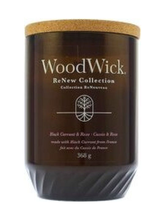WoodWick Αρωματικό Κερί Renew σε Βάζο με Άρωμα Black Currant & Rose Μαύρο 368gr