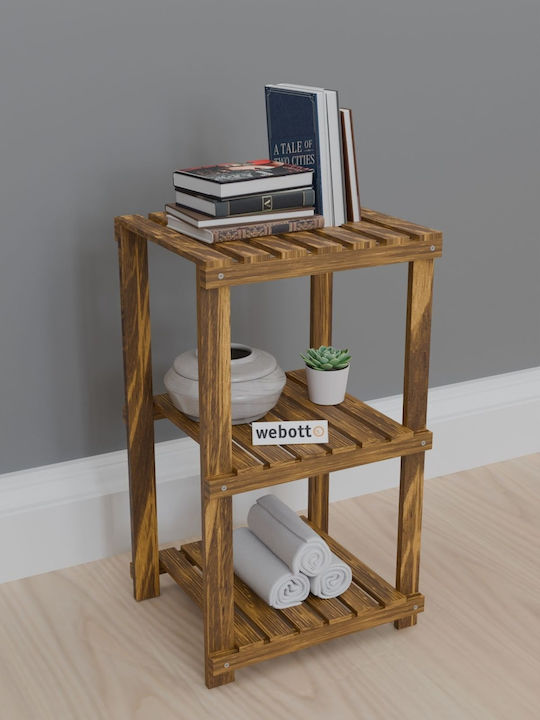 Ξύλινη Ραφιέρα 3 Επιπέδων Μπάνιο Κουζίνα & Μπαλκόνι – 60x30x30 Εκ
