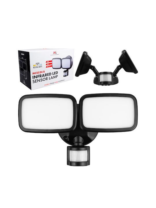 Maclean Energy Επιτοίχιο Εξωτερικό Φωτιστικό LED IP65 20W με Φυσικό Λευκό Φως MCE524 B