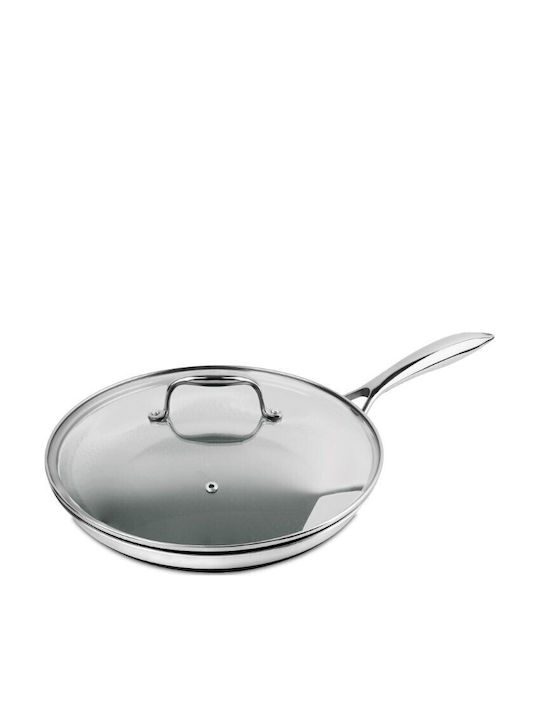 Kohersen Τηγάνι από Ανοξείδωτο Ατσάλι Με Καπάκι με Κεραμική Επίστρωση 24cm
