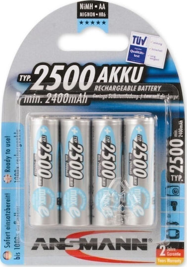 Ansmann Επαναφορτιζόμενες Μπαταρίες AA Ni-MH 2500mAh 1.2V 4τμχ