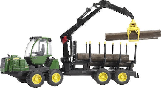 Bruder Τρακτέρ John Deere με Γερανό & 4 Κορμούς Τρακτέρ 1:16 Αγροτικό για 4+ Ετών