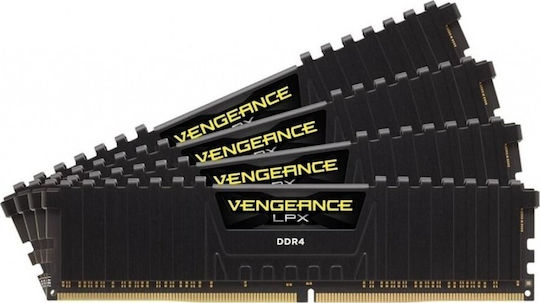 Corsair Vengeance LPX DDR4 32GB RAM με 4x8GB Modules και Ταχύτητα 3200 για Desktop CMK32GX4M4B3200C16