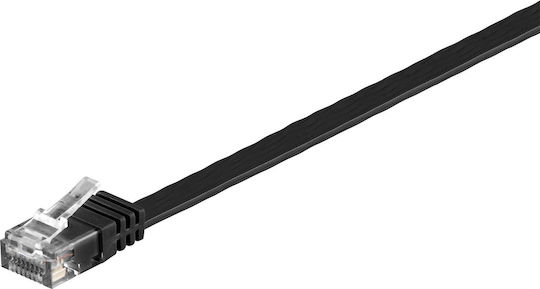 Goobay Flat U/UTP Cat.6 Καλώδιο Δικτύου Ethernet 1m Μαύρο 1τμχ 95380