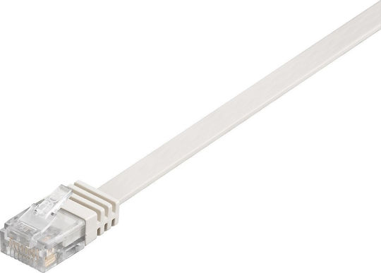 Goobay Flat U/UTP Cat.6 Καλώδιο Δικτύου Ethernet 1.5m Λευκό 1τμχ 95192