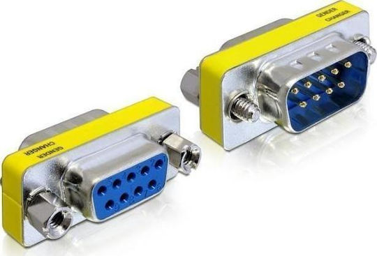 DeLock Μετατροπέας Serial male σε Serial female Ασημί 1τμχ 65249