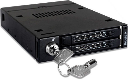 Icy Dock ToughArmor Rugged Full Metal Dual Bay RAID 2.5 Inch SATA HDD/SSD Mobile Rack for External 3.5 Inch Drive Bay Μαύρο MB992SKR-B
