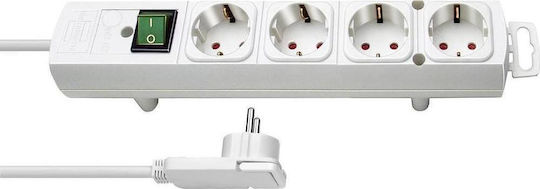 Brennenstuhl 1153120100 Πολύπριζο Aσφαλείας 4 Θέσεων με Διακόπτη και Καλώδιο 2m 1153120100