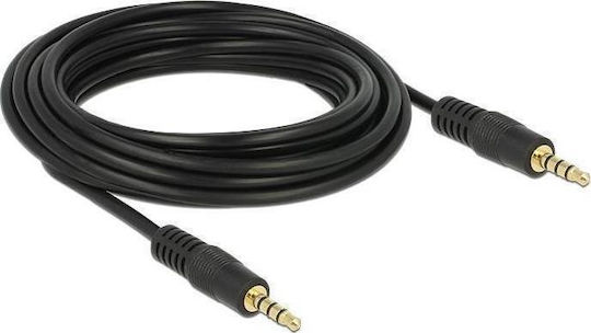 DeLock Καλώδιο TRRS 3.5mm male - 3.5mm male Μαύρο 5m (83438)