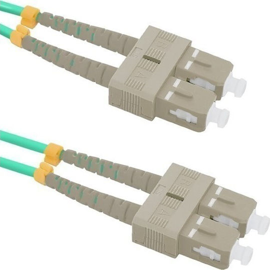 Qoltec Optical Fiber SC-SC Cable 10m Τιρκουάζ (54356)