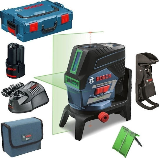 Bosch Αυτορυθμιζόμενο Γραμμικό Αλφάδι Laser Πράσινης Δέσμης 12V με Εύρος Εργασίας 20m