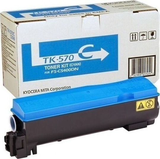 Kyocera TK-570C Γνήσιο Toner Laser Εκτυπωτή Κυανό 12000 Σελίδων 1T02HGCEU0