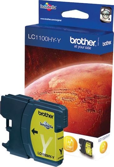 Brother LC1100 High Yield Γνήσιο Μελάνι Εκτυπωτή InkJet Κίτρινο (LC-1100HYY)