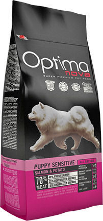 Optimanova Puppy Sensitive 12kg Ξηρά Τροφή χωρίς Σιτηρά για Κουτάβια με Πατάτες και Σολομό
