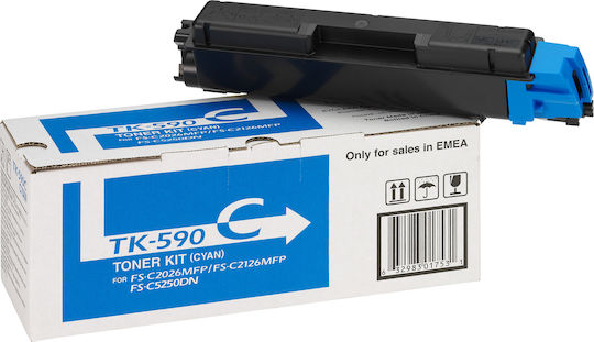 Kyocera TK-590C Γνήσιο Toner Laser Εκτυπωτή Κυανό 5000 Σελίδων (1T02KVCNL0)