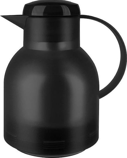 Emsa Samba Vacuum Jug Quick Press Κανάτα Θερμός Πλαστικό 1lt Μαύρο με Λαβή