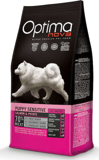 Optimanova Puppy Sensitive 2kg Ξηρά Τροφή χωρίς Σιτηρά για Κουτάβια με Πατάτες και Σολομό