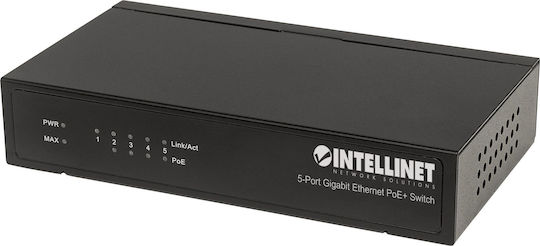 Intellinet Unmanaged L2 PoE+ Switch με 5 Θύρες Gigabit (1Gbps) Ethernet