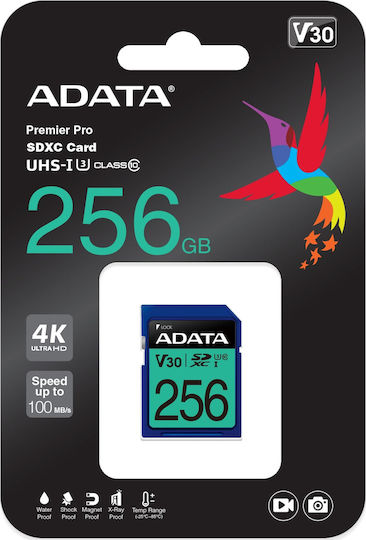 Adata Premier Pro SDXC 256GB Class 10 U3 V30 UHS-I