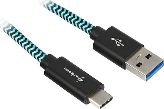 Sharkoon Braided USB 3.1 Cable USB-C male - USB-A Μπλε 0.5m