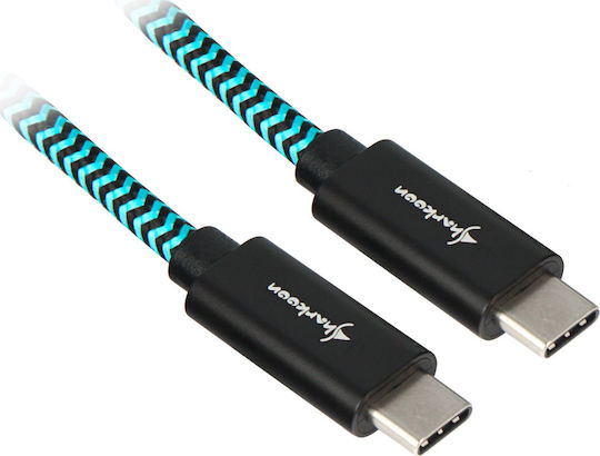 Sharkoon Braided USB 3.1 Cable USB-C male - USB-C Μπλε 1m