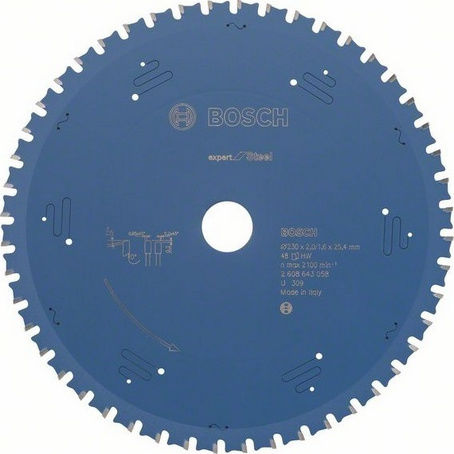 Bosch Δίσκος Κοπής Μετάλλου με 48 Δόντια 230mm 2608643058